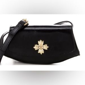 Patricia Nash Handley Baguette Leather Crossbody Bag - Black